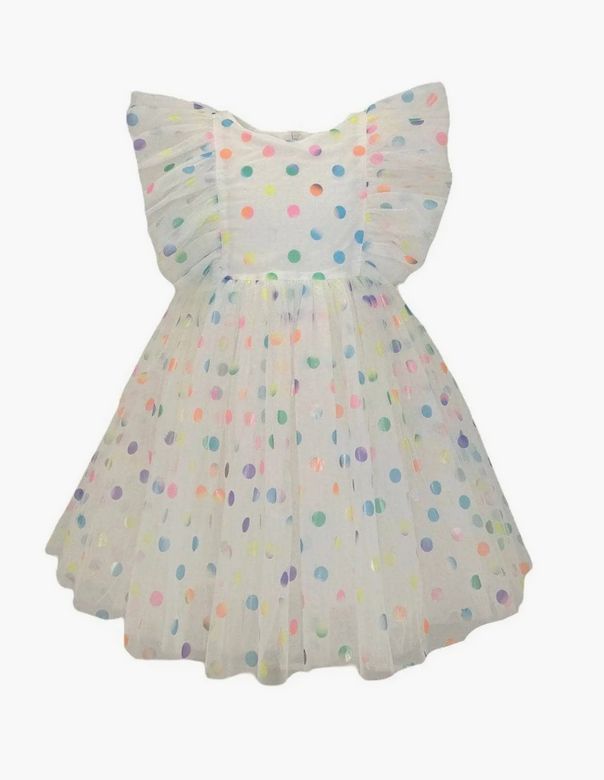 rainbow confetti tulle dress