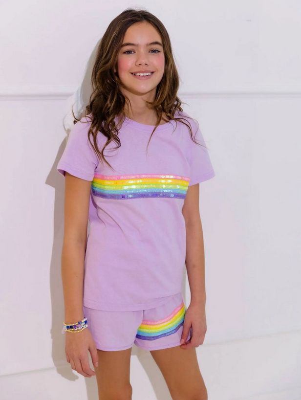 rainbow sequin set - lavender