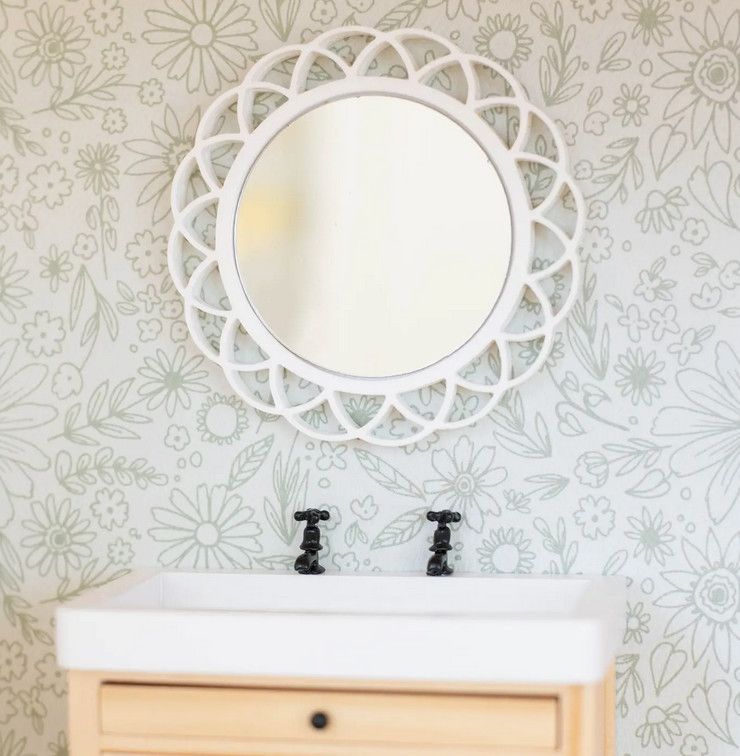 florina scalloped mirror- white