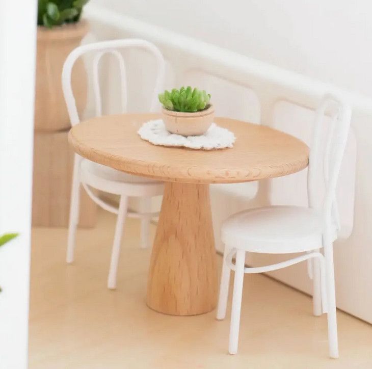 round bistro dining table- natural