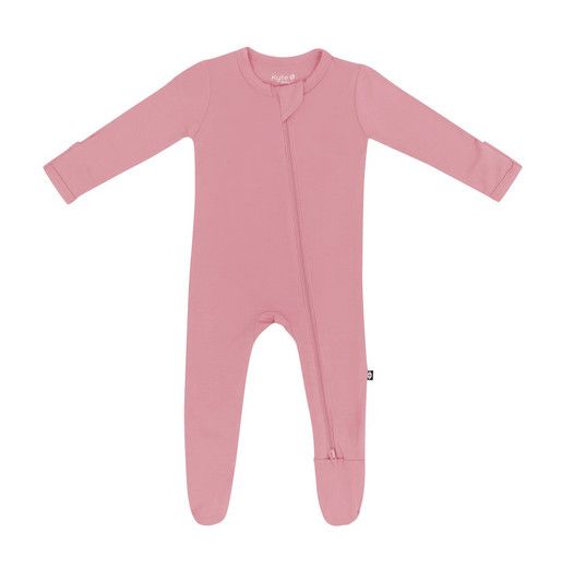 zippered footie- apple blossom