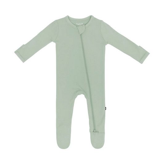 zippered footie- thyme