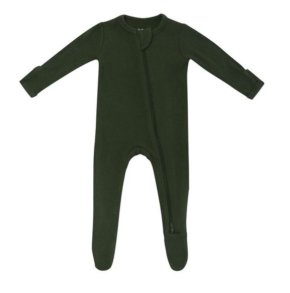 ribbed zipper footie- fir
