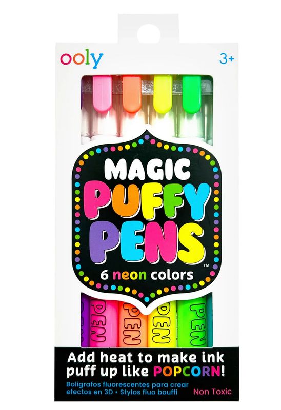magic puffy neon pens (set of 6)