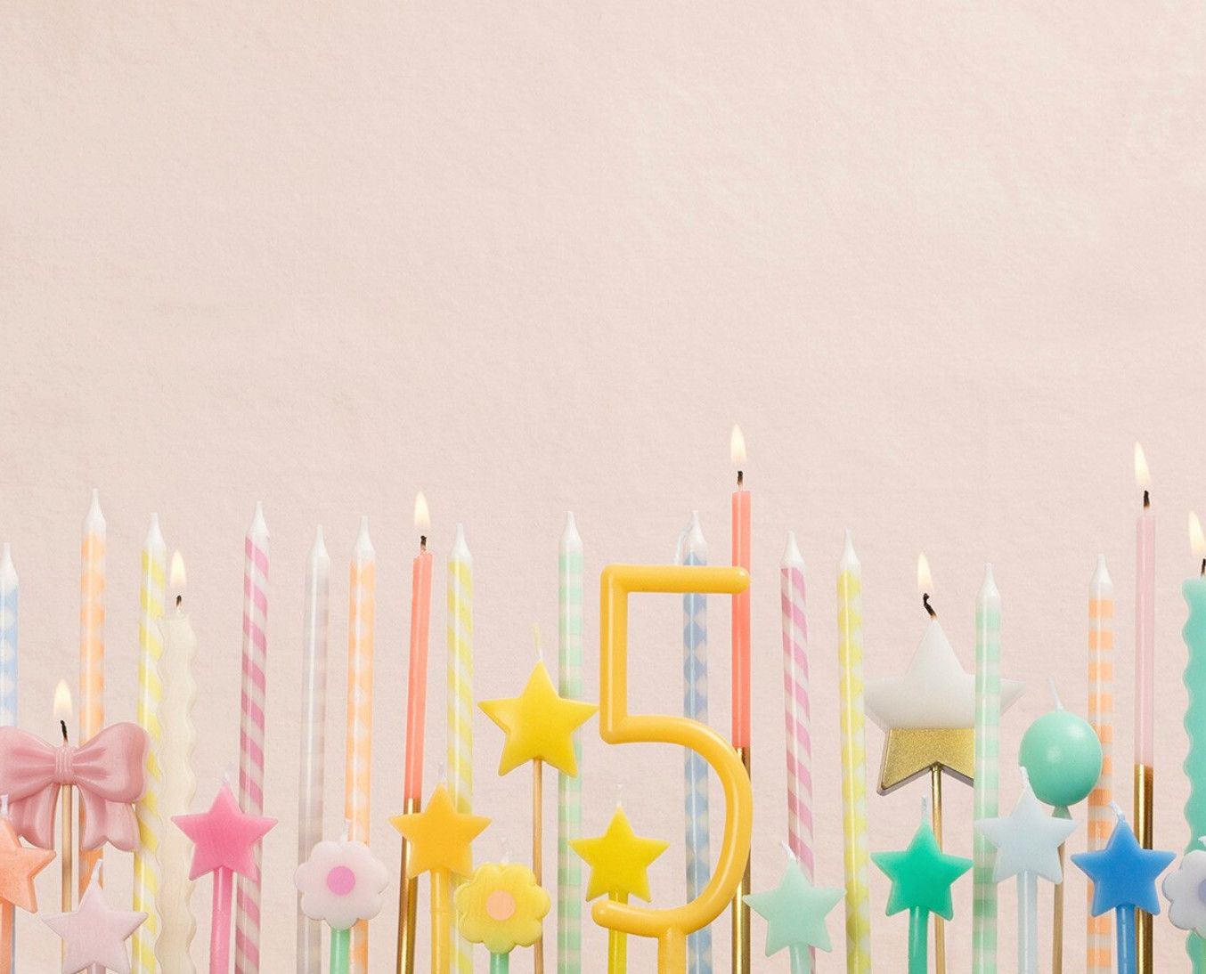 rainbow star candles