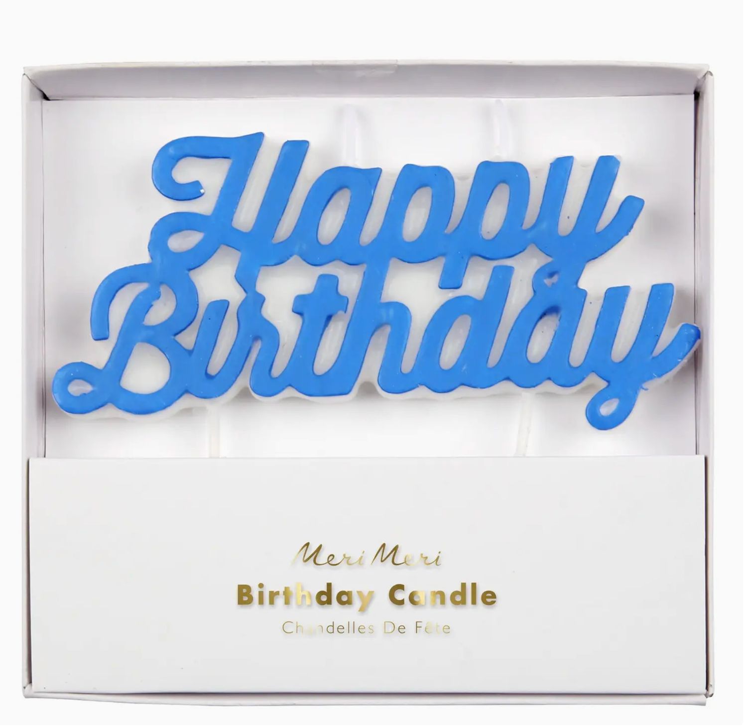 happy birthday candle- blue
