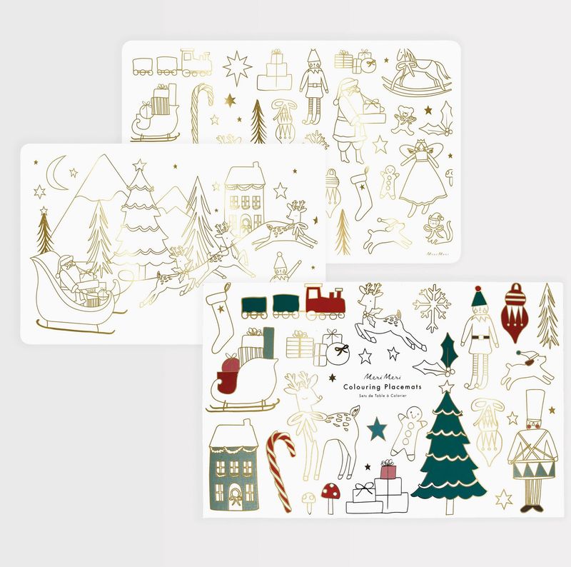 christmas coloring placemats