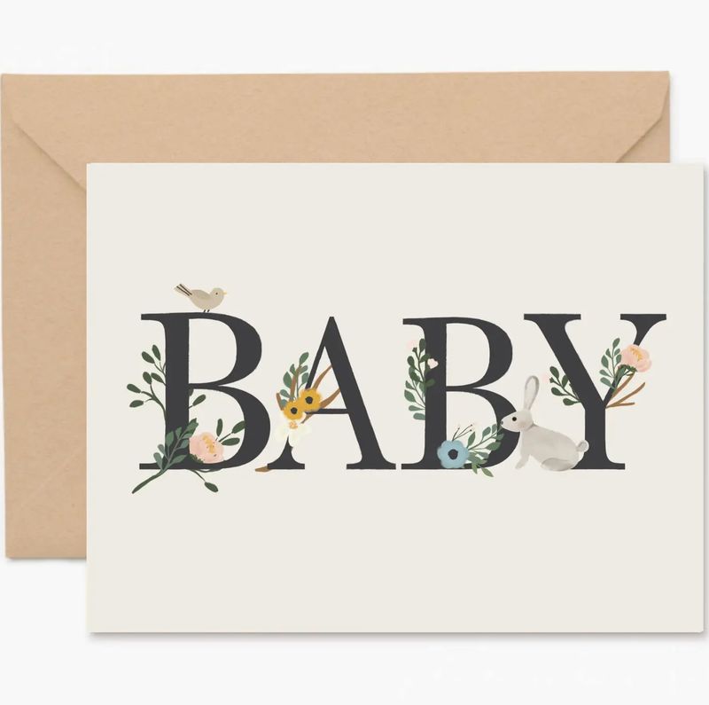 baby floral greeting card