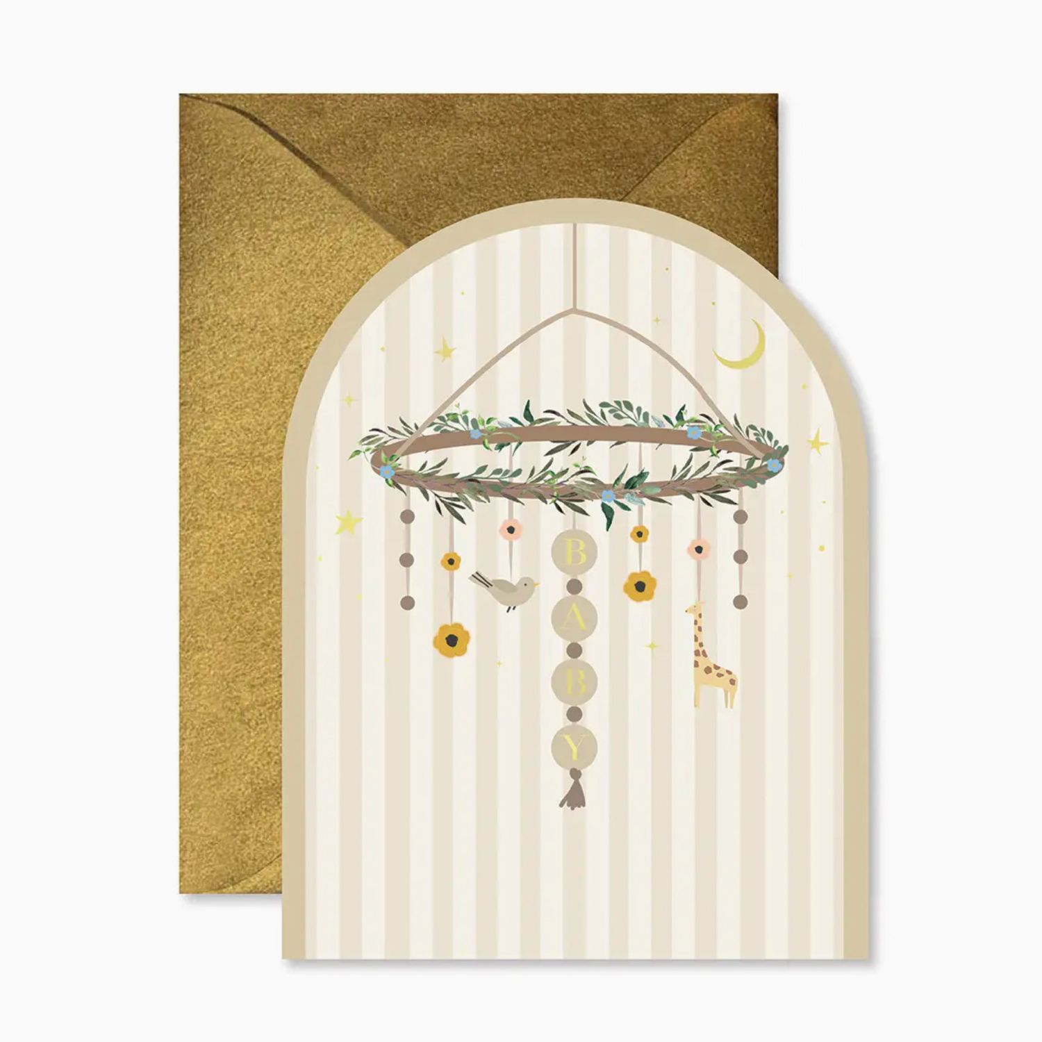 baby mobile arch greeting card