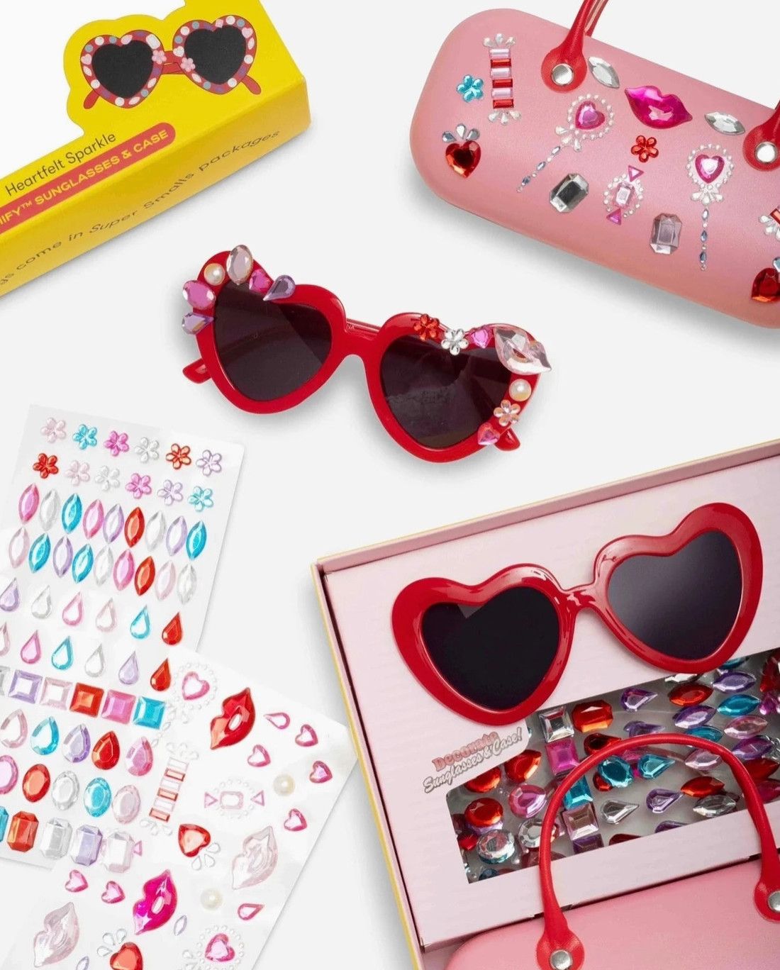 heartfelt sparkle gemify sunglasses &amp; case