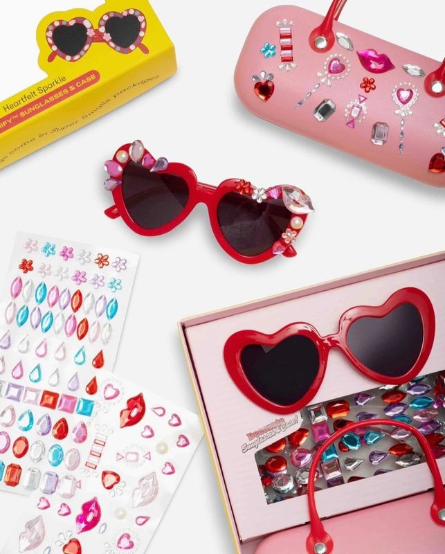 heartfelt sparkle gemify sunglasses &amp; case