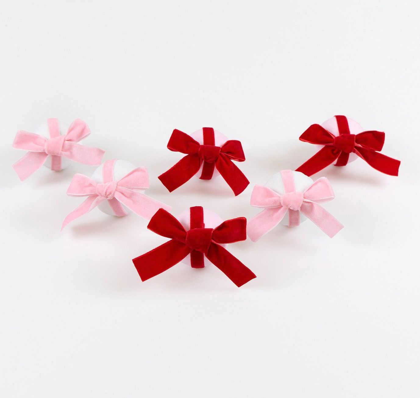 red &amp; pink velvet bow surprise balls