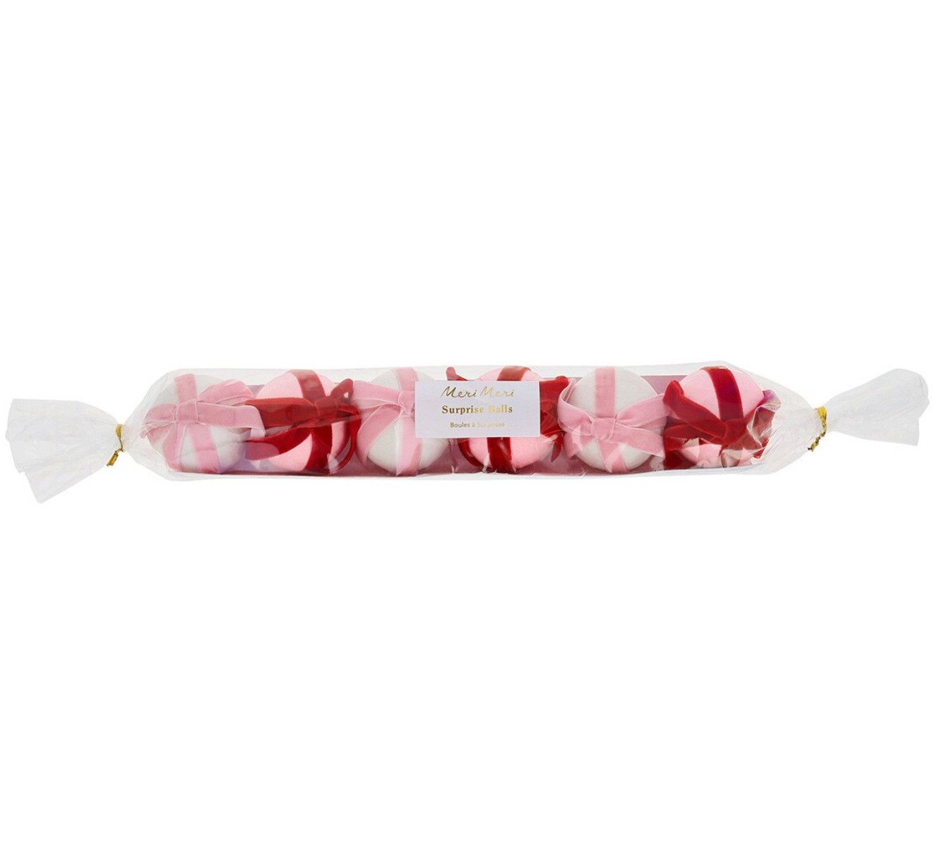 red &amp; pink velvet bow surprise balls