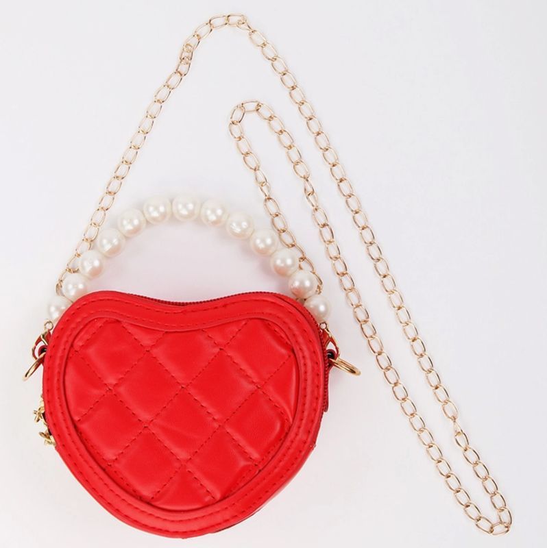 quilted heart purse- red