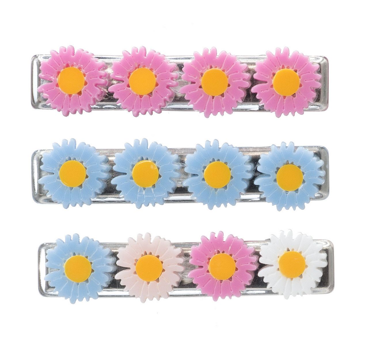 multi daisies/flower hairclips (set of 3)