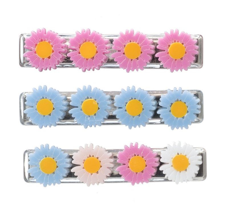 multi daisies/flower hairclips (set of 3)