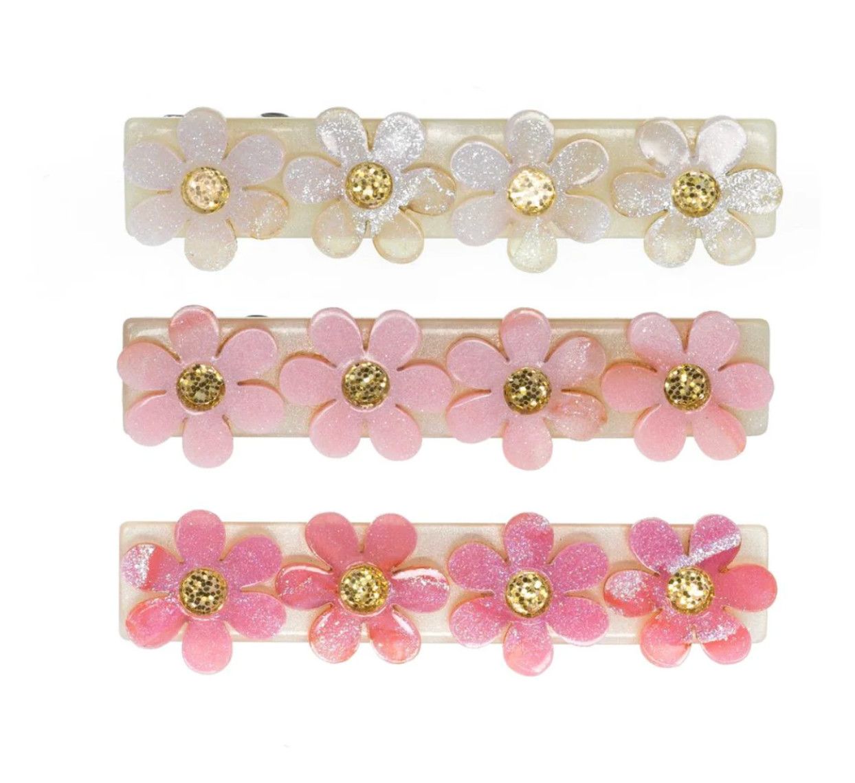 multi daisies/flower hairclips (set of 3)
