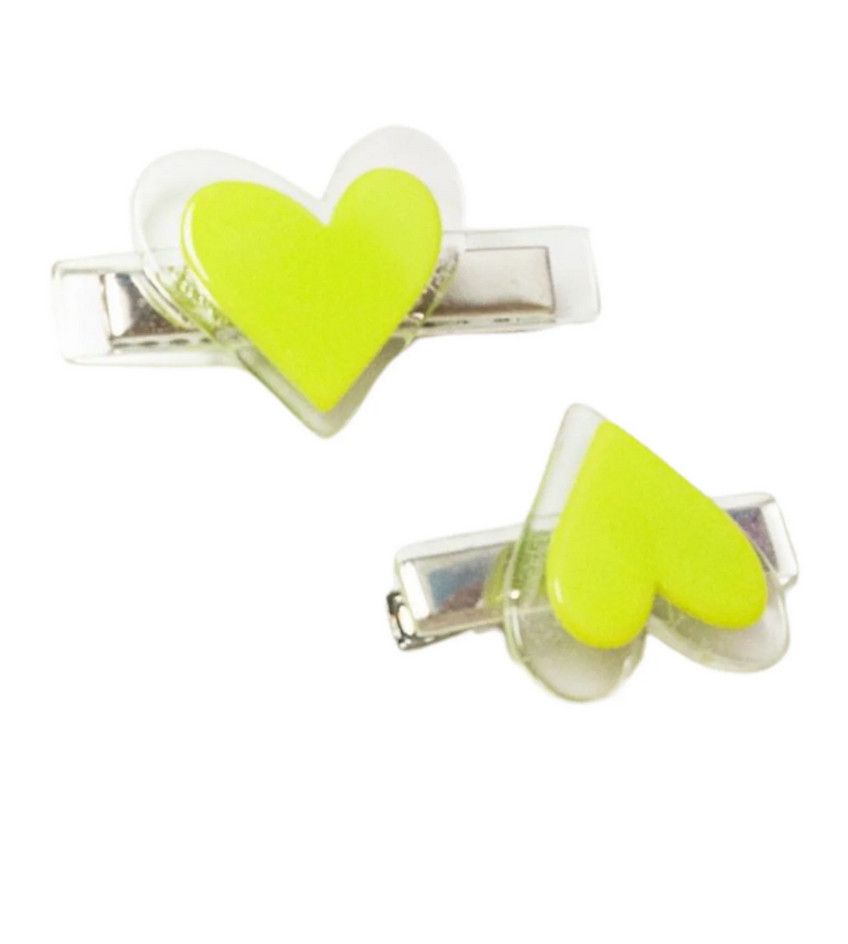 agatha heart citron hairclips