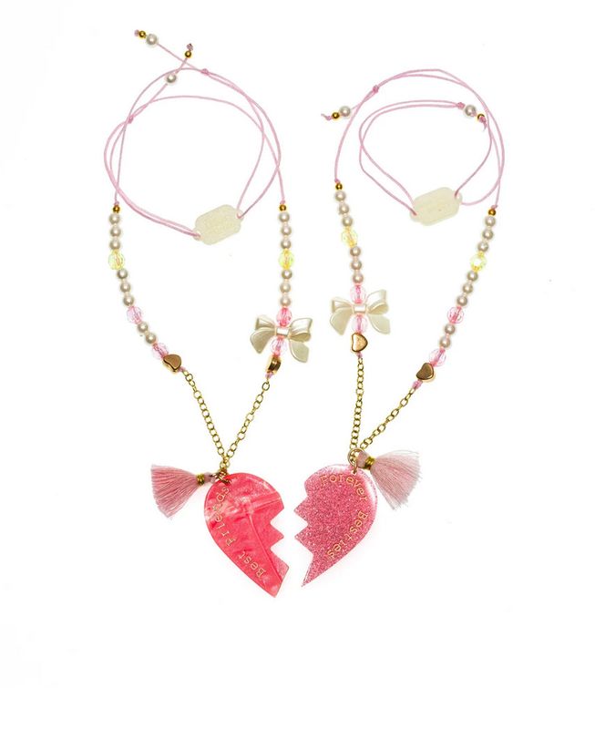 best friends forever pink glitter necklaces (2)