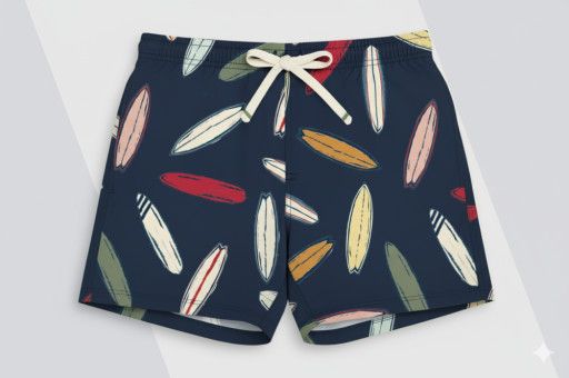 baby boys swim trunk - navy surfboard, Color: surfboard, Size: 3/6M