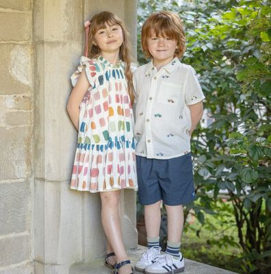 multi boys jack shirt - vintage car embroidery