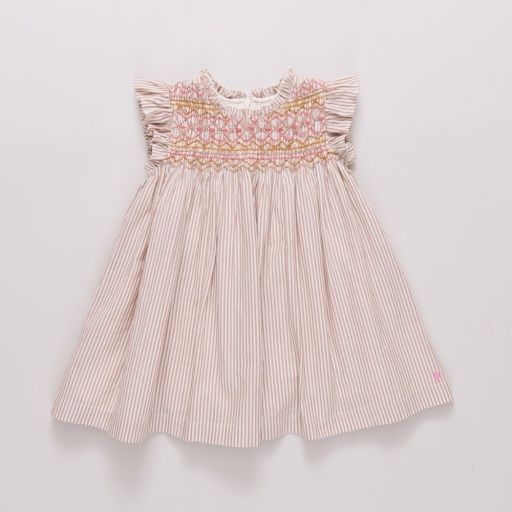 girls stevie dress - tawny brown stripe, Color: brown stripe, Size: 2Y