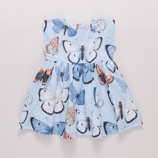 girls adaline dress - blue vintage butterflies, Color: vintage butterflies, Size: 2Y