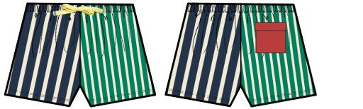 boys swim trunk - multi stripe, Color: stripe, Size: 2Y