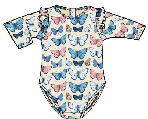 baby girls rachel suit - vintage butterflies, Color: vintage butterflies, Size: 3/6M