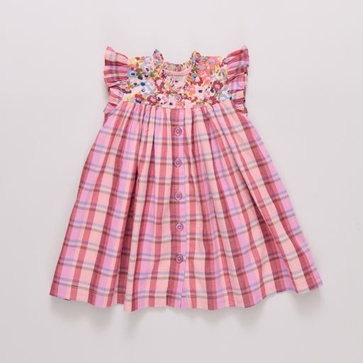 girls kaylee dress - burgundy madras plaid, Color: madras plaid, Size: 2Y