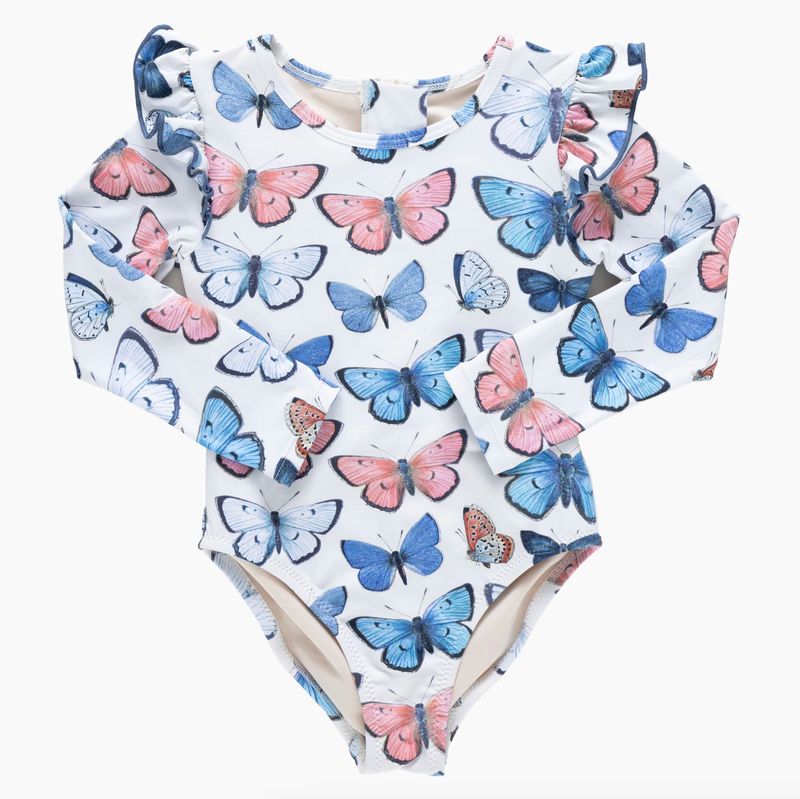 girls rachel suit - vintage butterflies