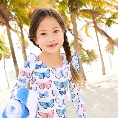 girls rachel suit - vintage butterflies