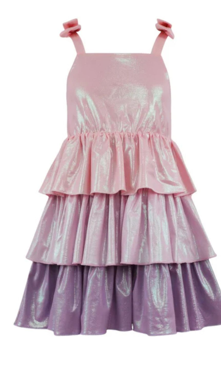 pastel ombre shimmer bow dress