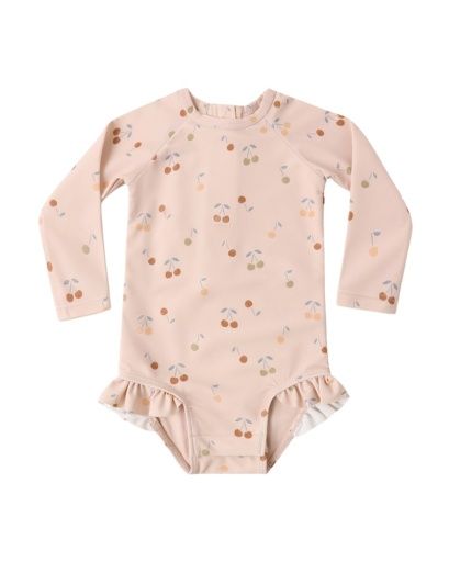 OLIVIA RASHGUARD ONE-PIECE CHERRIES, Color: BLUSH, Size: 0-3M