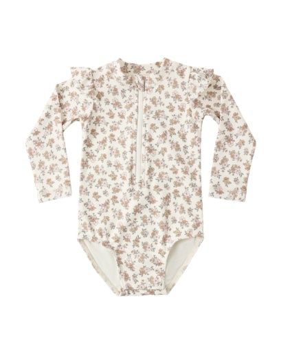BYRON RASHGUARD ONE-PIECE WILDFLOWER, Color: IVORY, Size: 0-3M