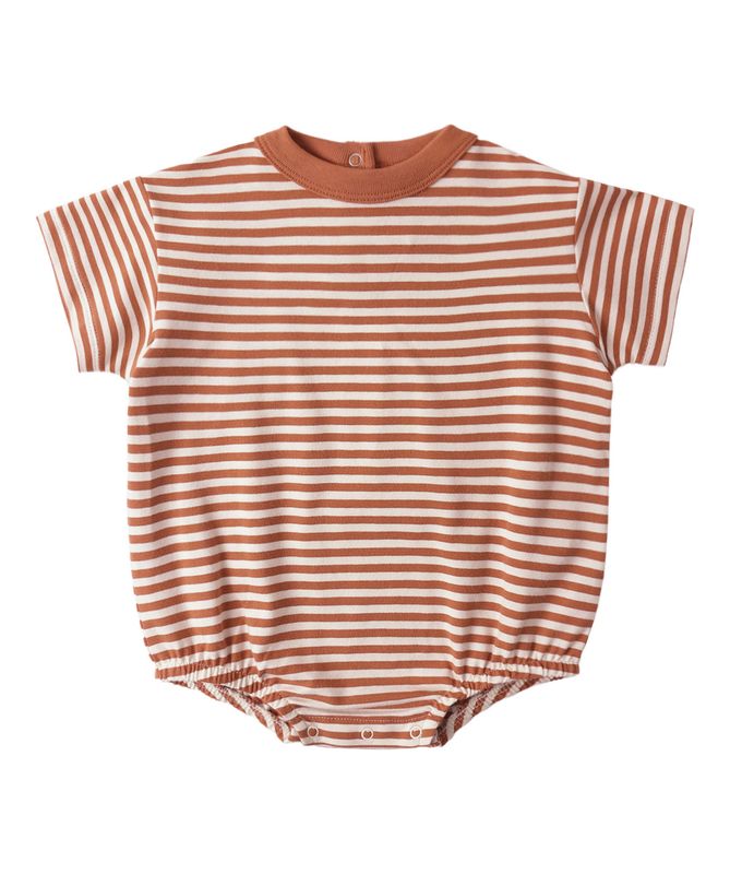 RELAXED BUBBLE ROMPER POPPY STRIPE