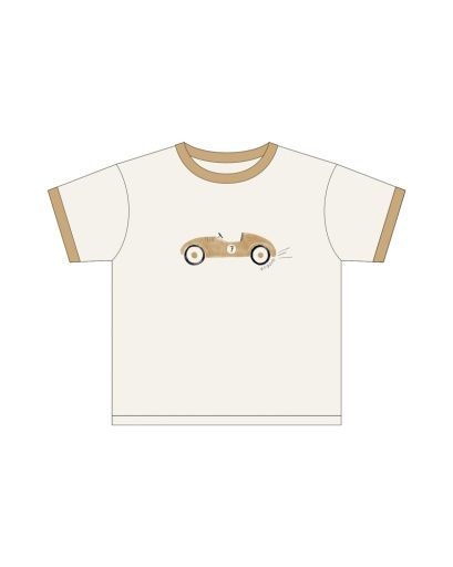 RINGER TEE RACE CAR, Color: IVORY, Size: 0-3M