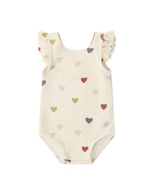 SCOOP BACK ONE-PIECE SWIMSUIT CONFETTI HEARTS