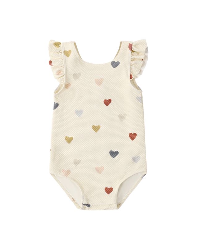 SCOOP BACK ONE-PIECE SWIMSUIT CONFETTI HEARTS
