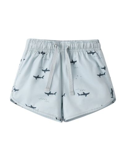 SWIM TRUNK SHARKS, Color: LIGHT-BLUE, Size: 3-6M