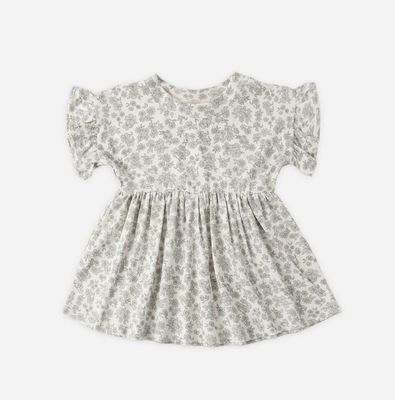 BAMBOO BABYDOLL DRESS BLUE FLORAL