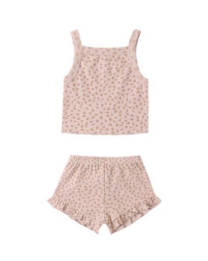 EVIE TANK + SHORTIE SET POSY, Color: BLUSH, Size: 6-12M