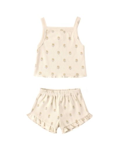 EVIE TANK + SHORTIE SET BUTTERCUP, Color: ECRU, Size: 6-12M