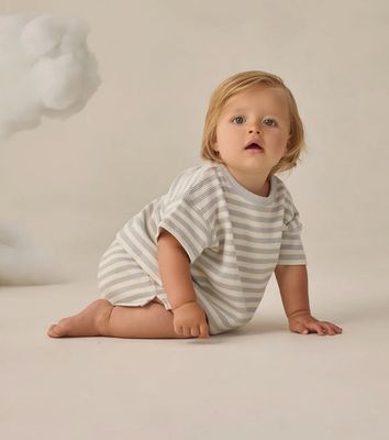 WAFFLE TEE + SHORT SET SKY STRIPE