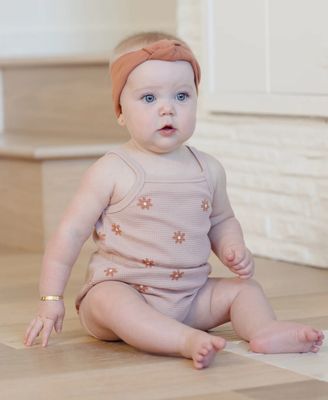 WAFFLE CINCH ROMPER PINK DAISY