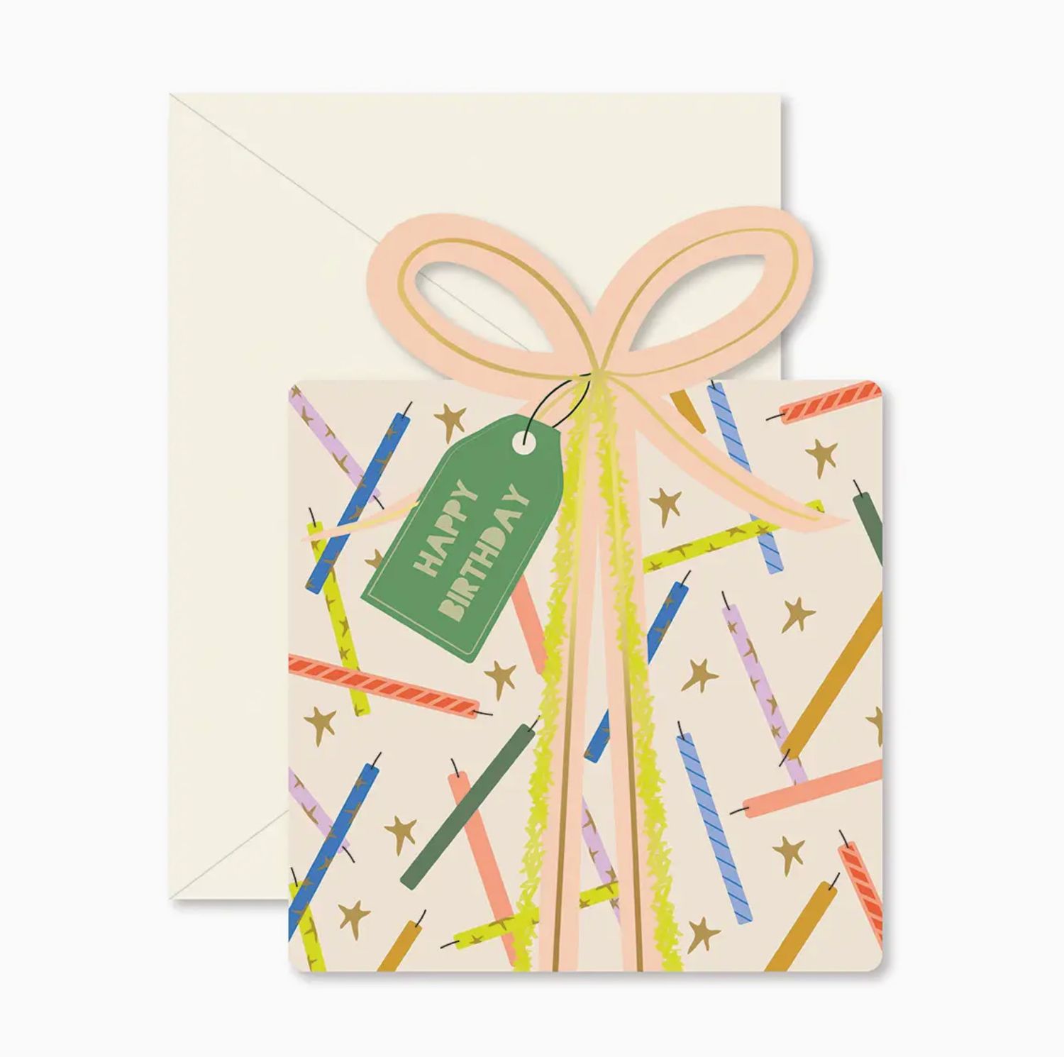 birthday gift star candles greeting card