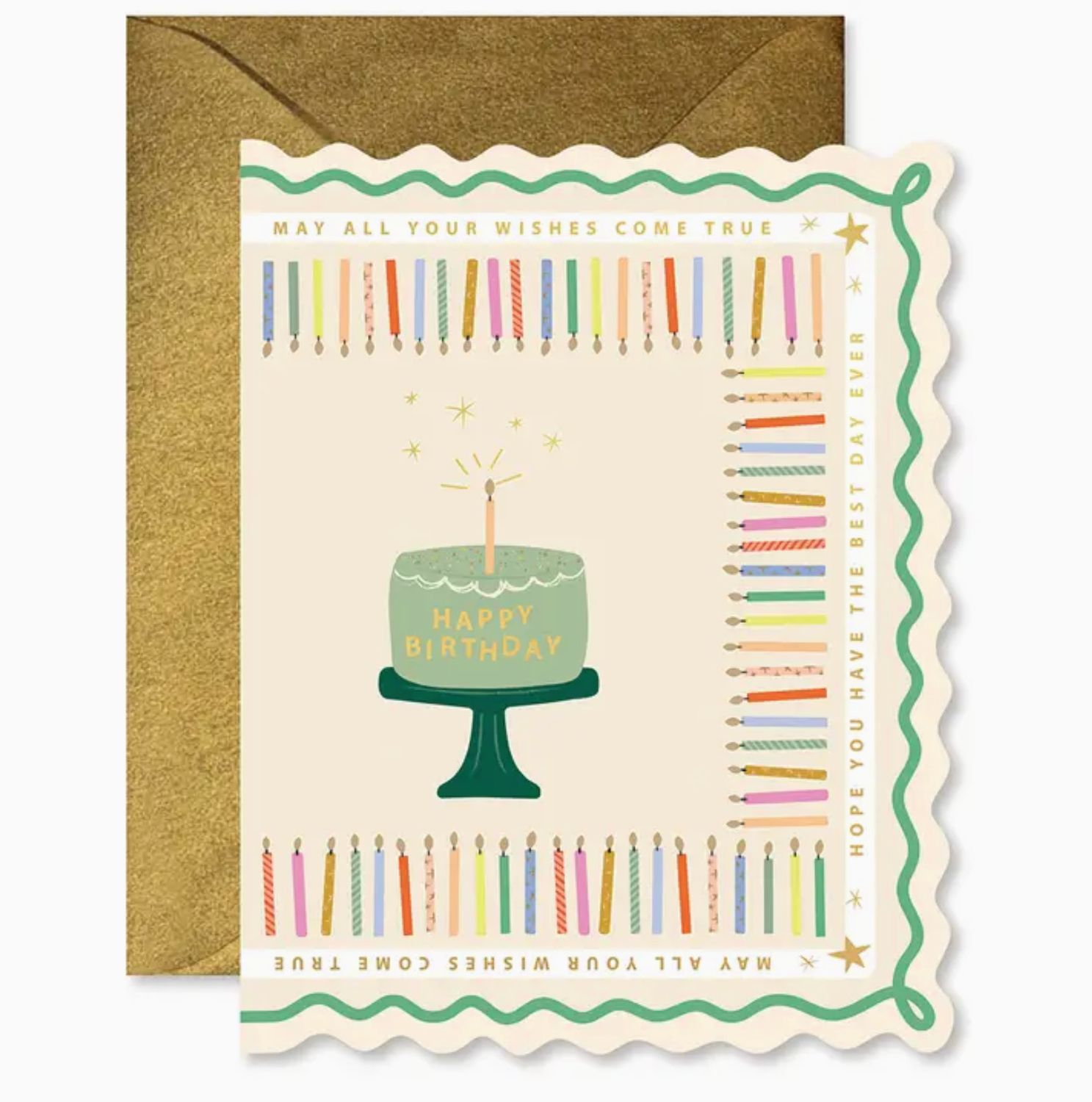 birthday cake scallop greeting card