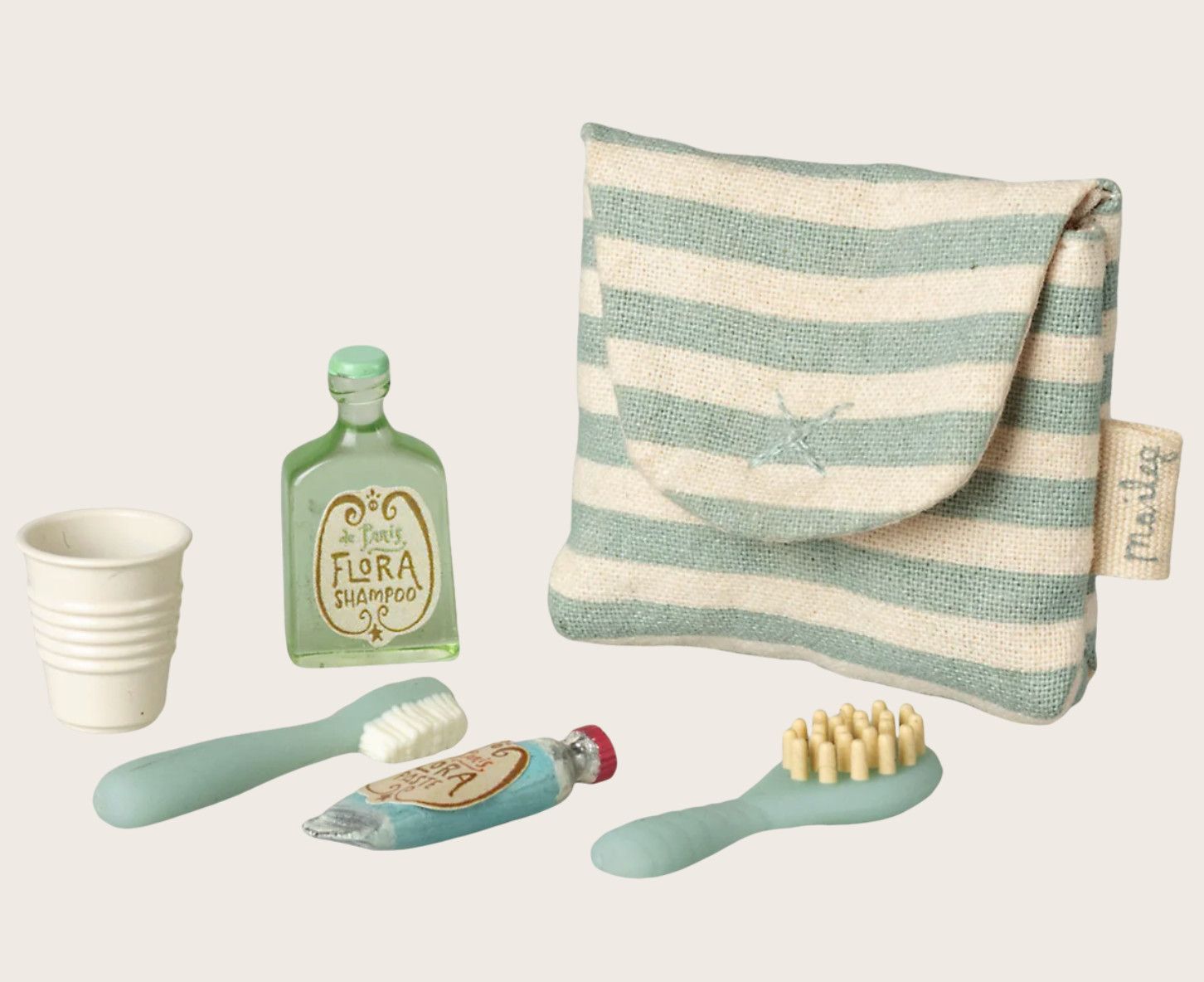 toothbrush set in bag, mouse- blue