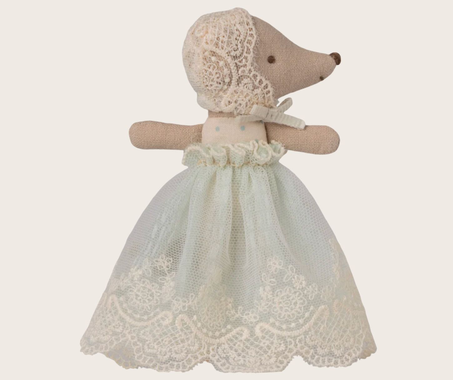 baby mouse in gown- mint