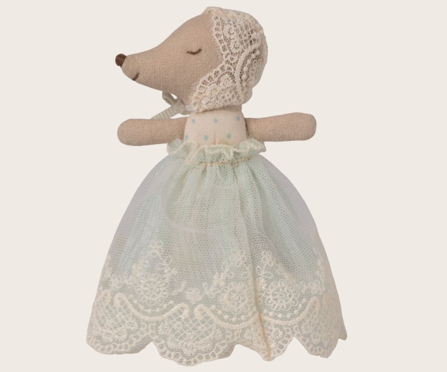 baby mouse in gown- mint